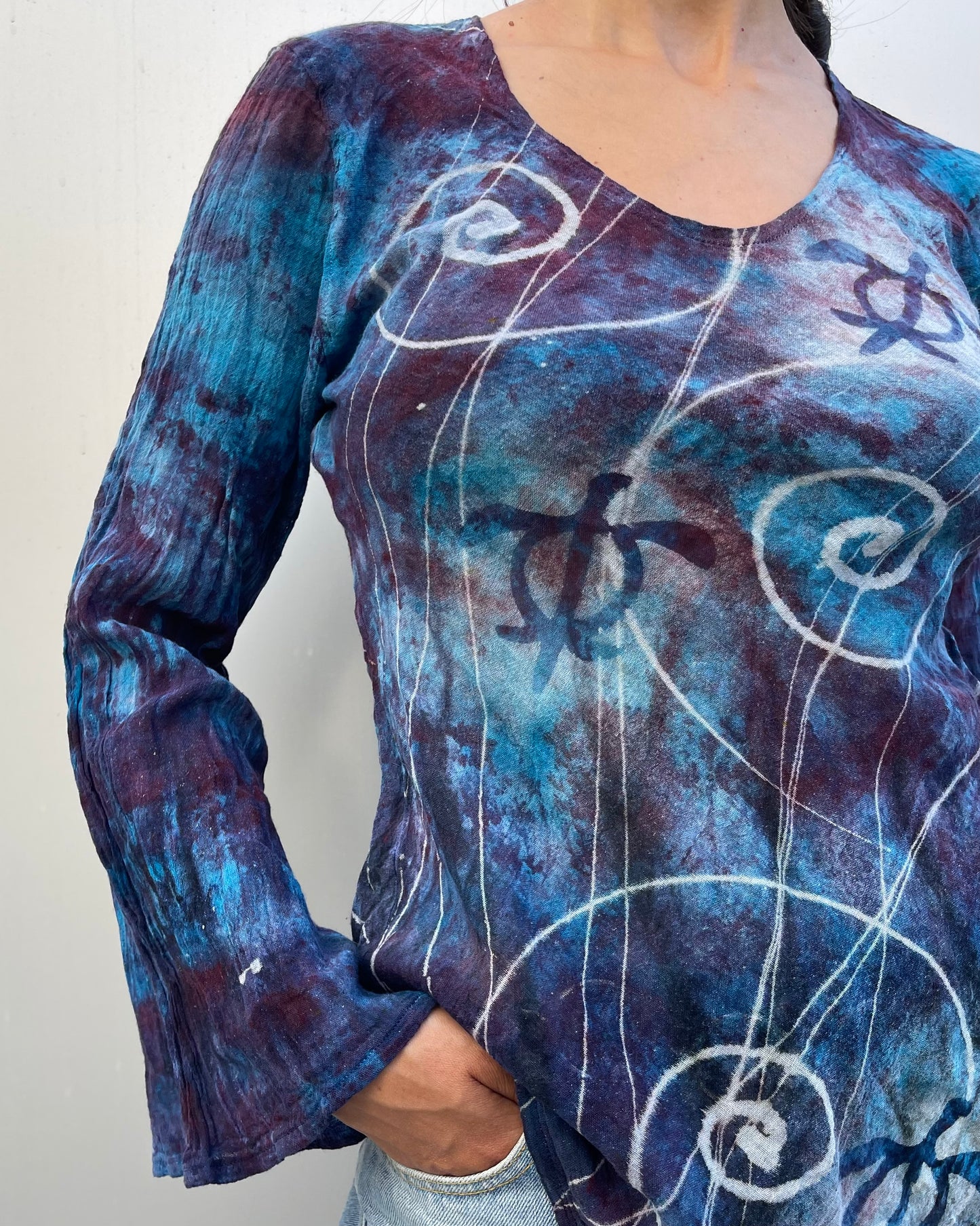 Tie dye mesh top