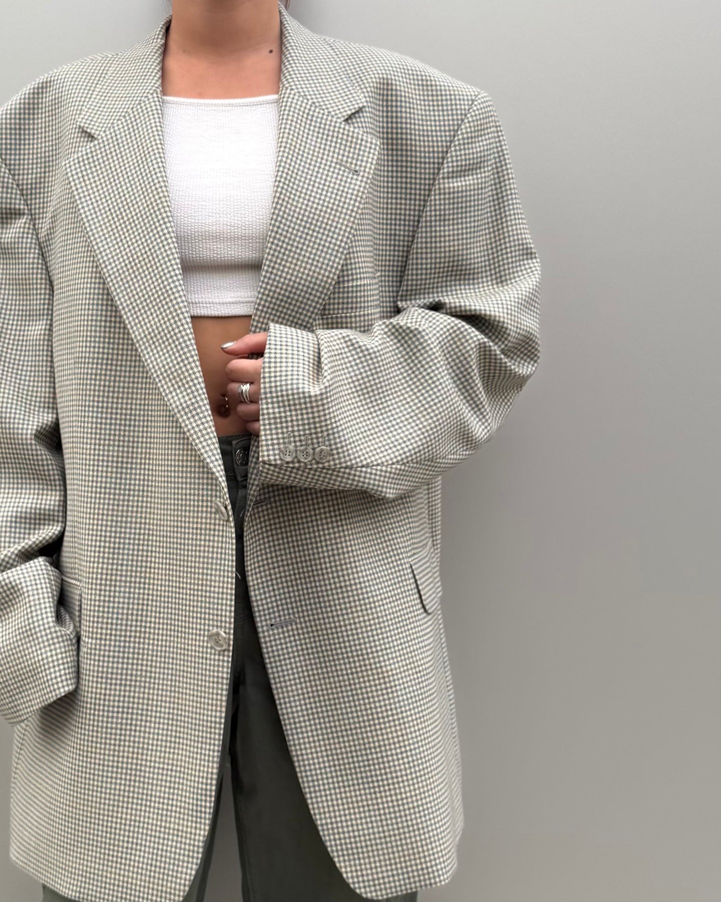 Checked oversized blazer