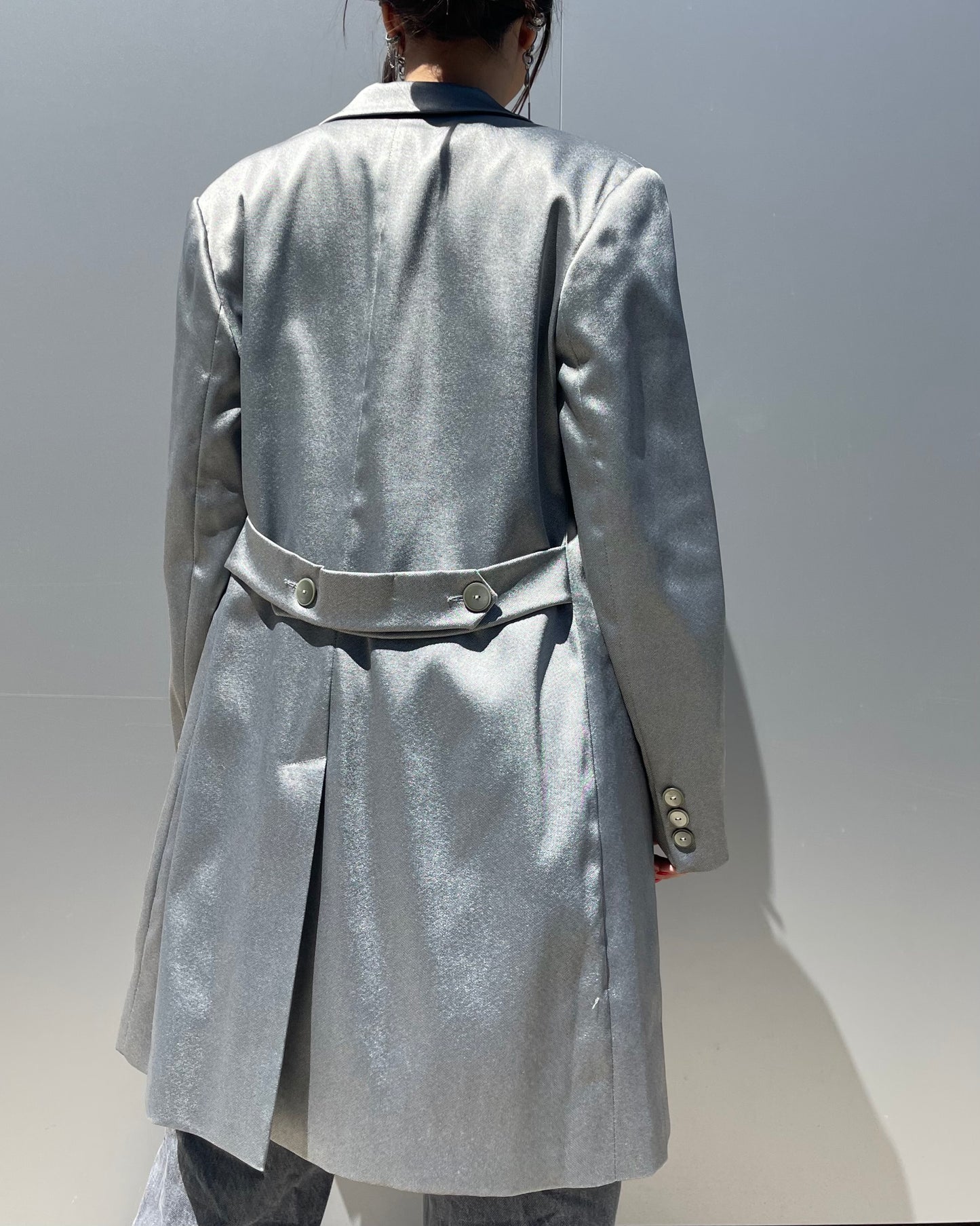 Metallic long blazer