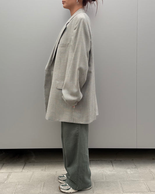 Checked oversized blazer