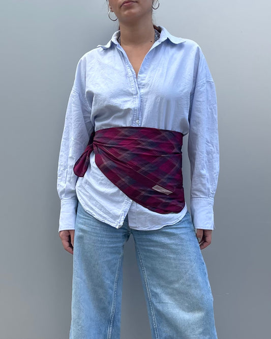 Checked mesh scarf