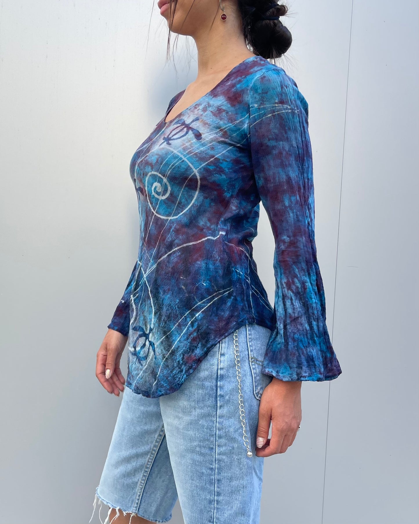 Tie dye mesh top