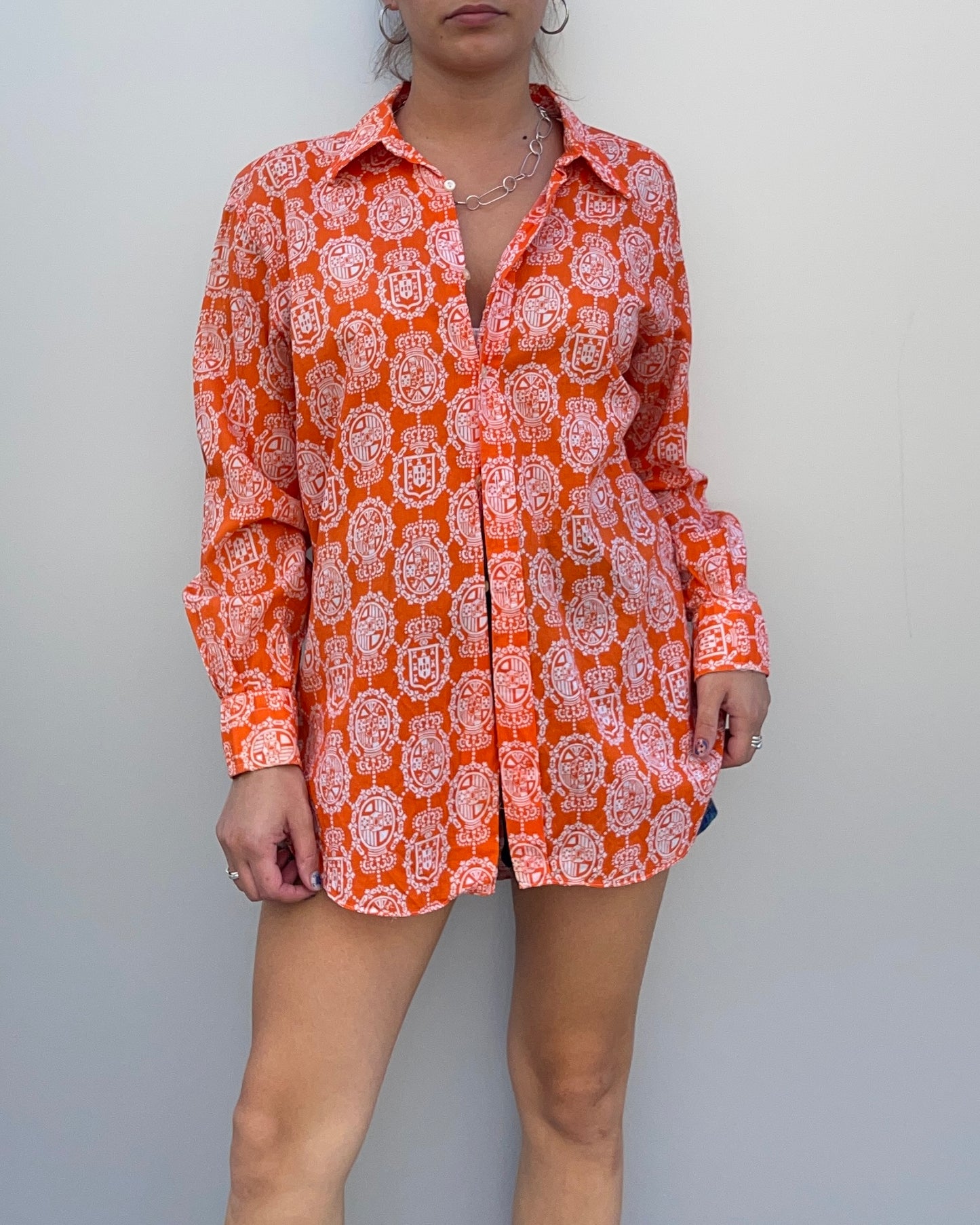 Mesh patterned l/s shirt