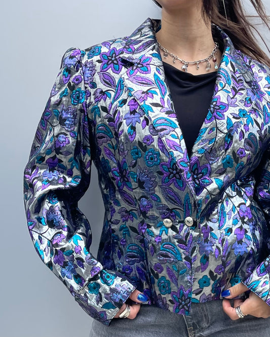 Metallic cropped blazer