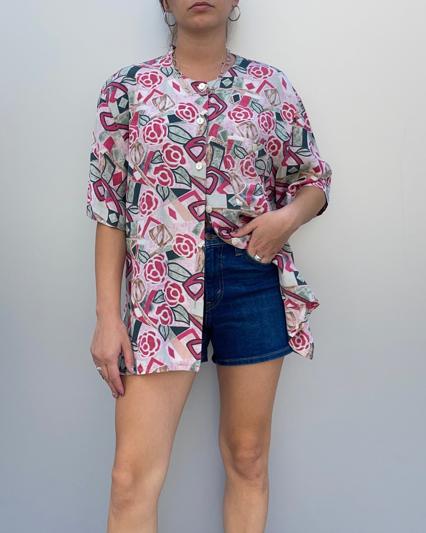 Patterned s/s shirt