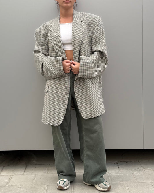Checked oversized blazer