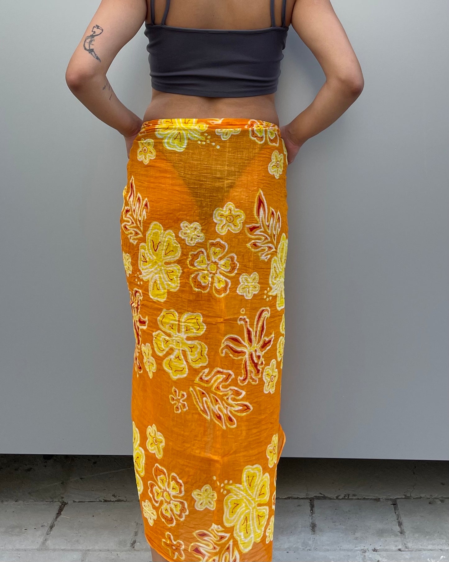 Floral mesh pareo