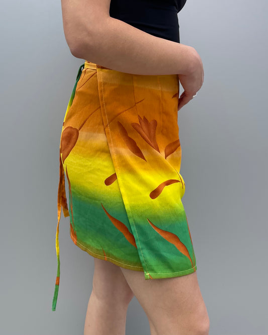 Mini mesh wrap skirt