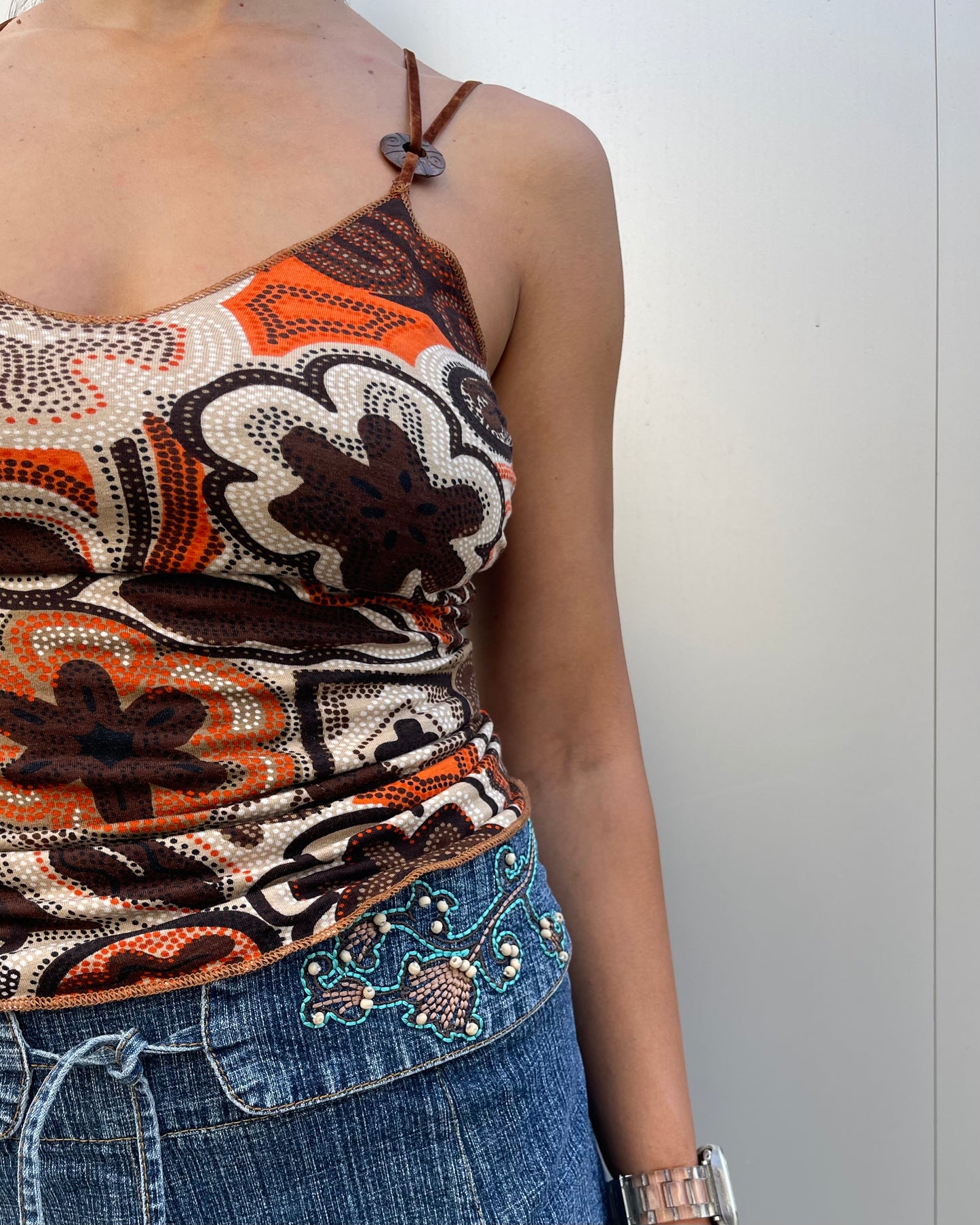 Cross back cami top