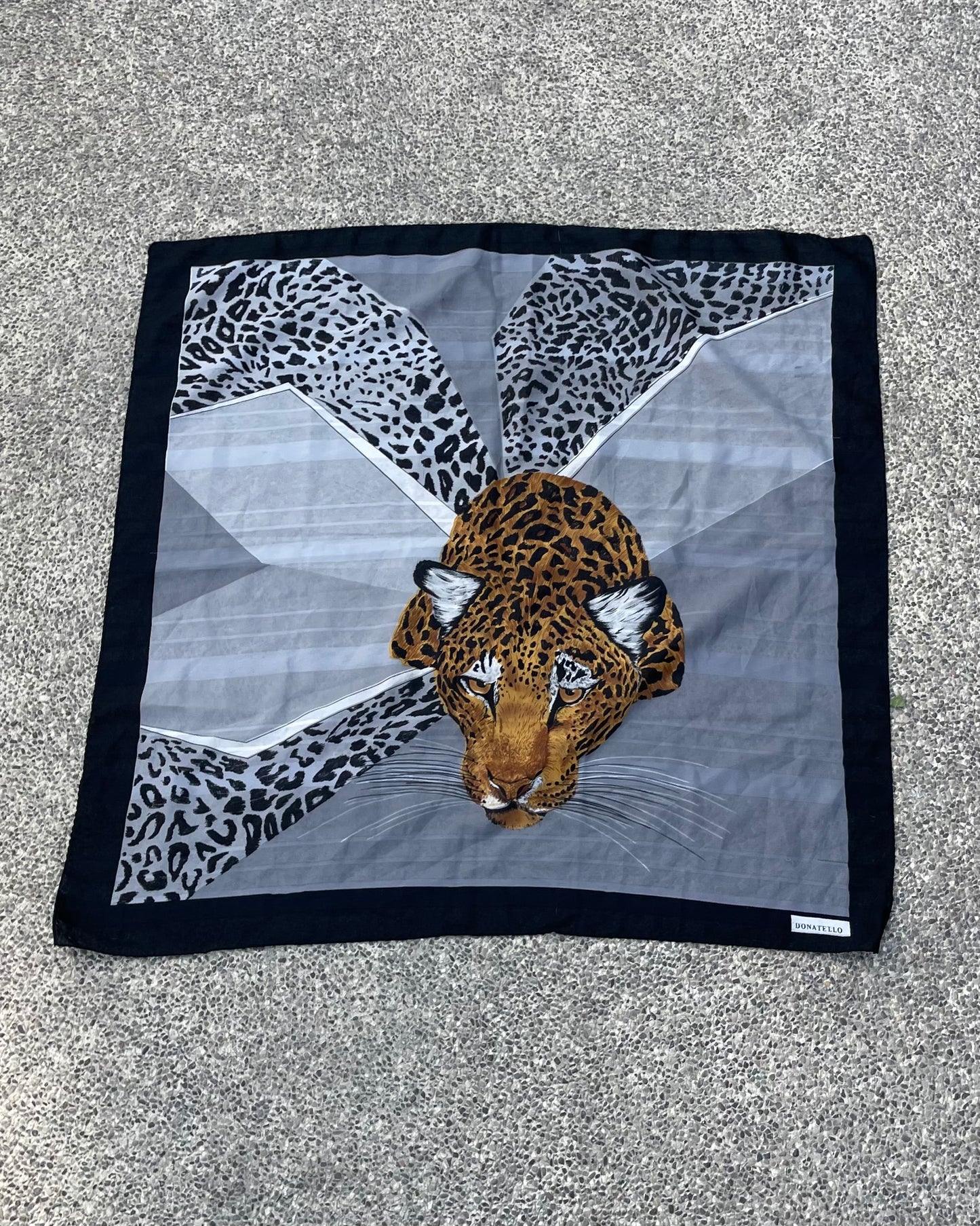 100% silk leopard print scarf