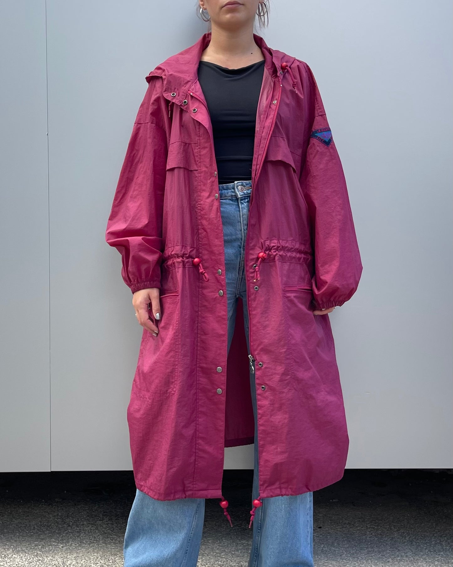 Long hooded windbreaker