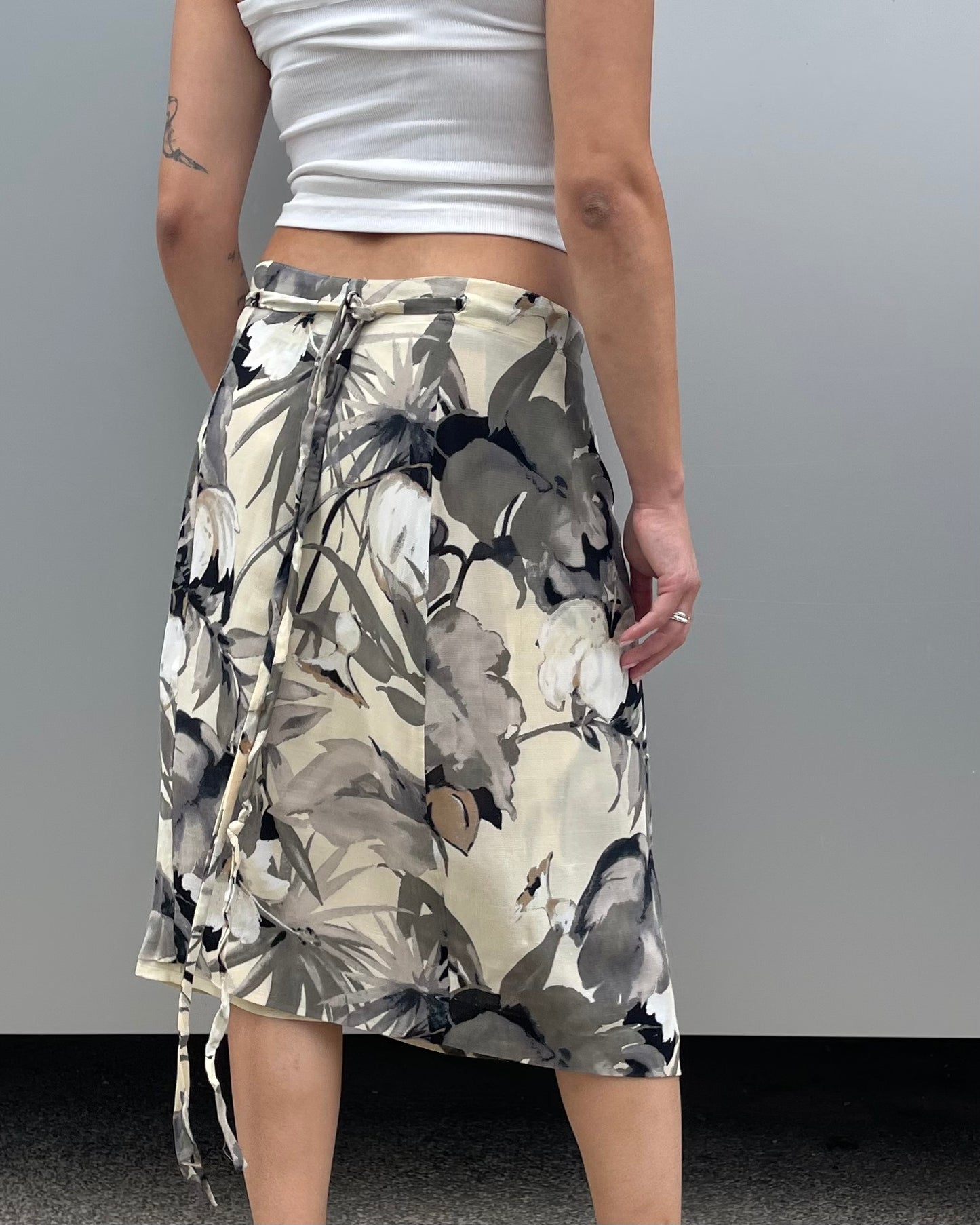 Midi mesh wrap skirt