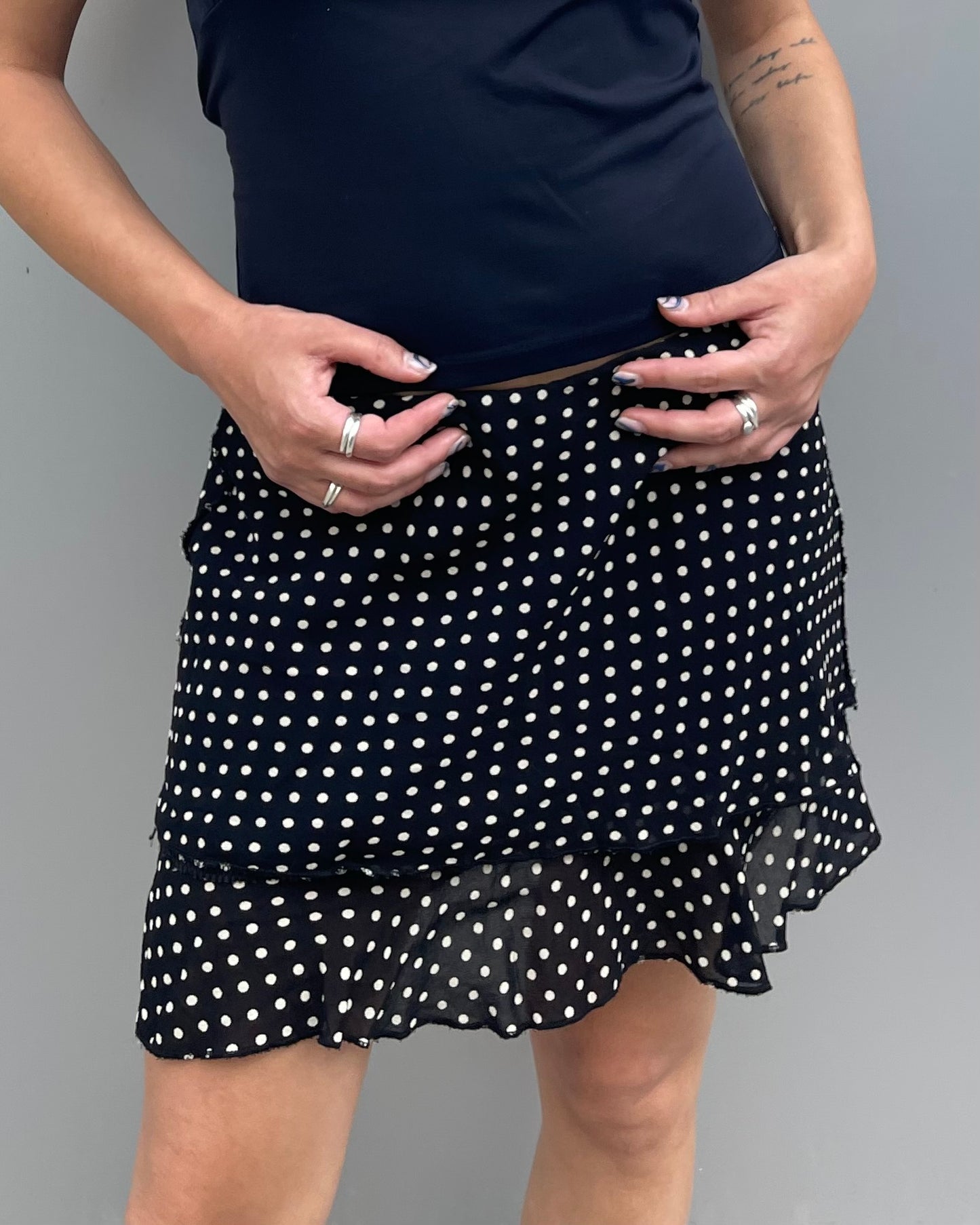 Polka dot mini skirt
