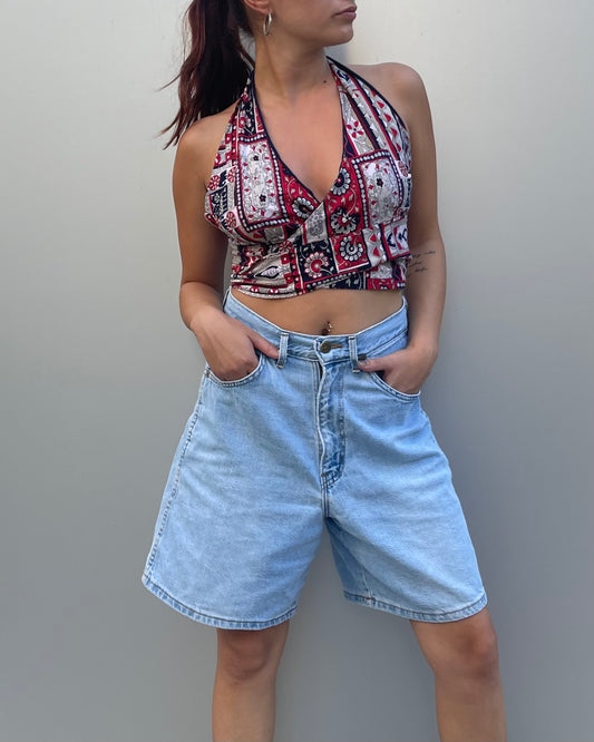 Halter wrap tie top