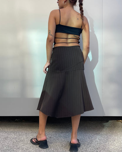 Pinstripe midi skirt