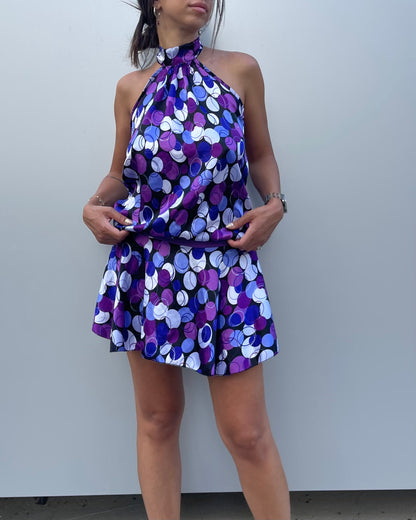 Halter neck balloon mini dress