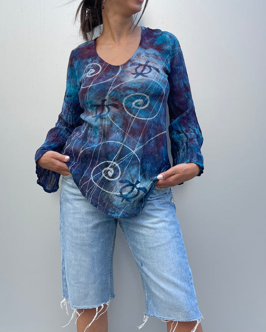 Tie dye mesh top