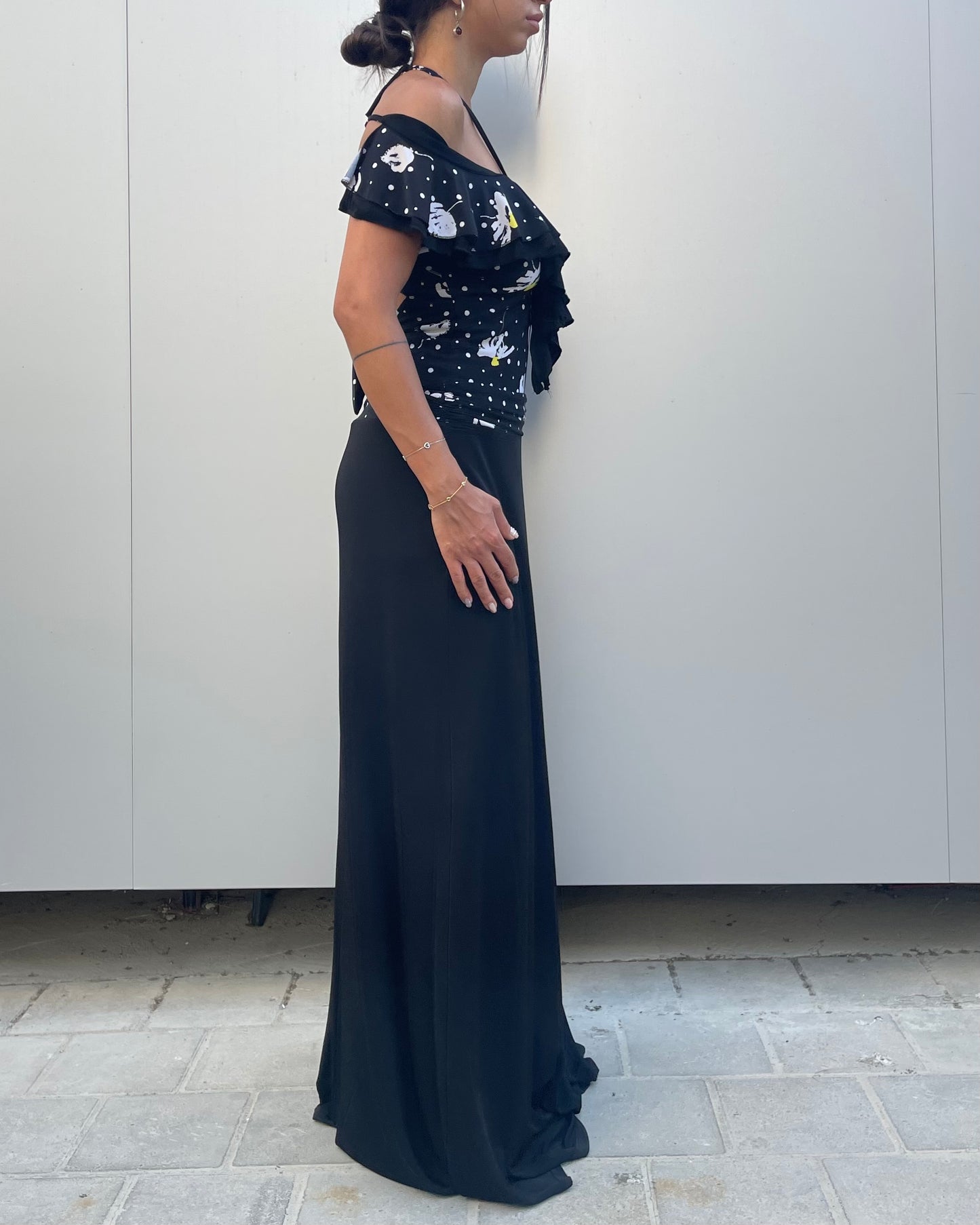 Halter tie back maxi dress