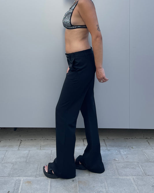 Flared low rise pants