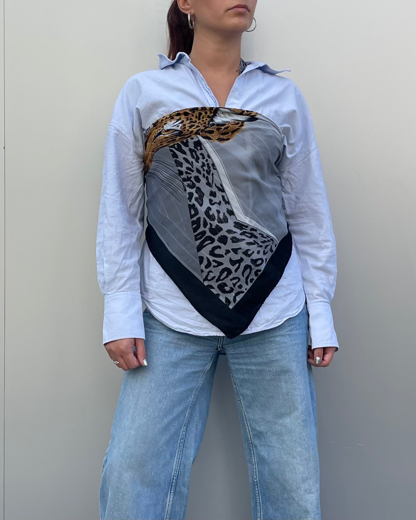 100% silk leopard print scarf