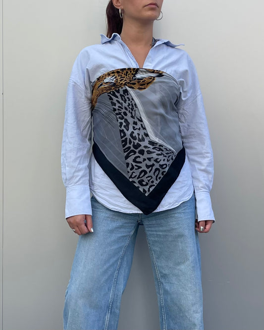 100% silk leopard print scarf