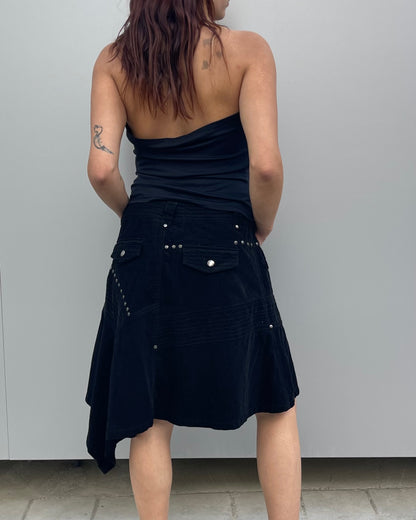 Asymmetrical corduroy skirt
