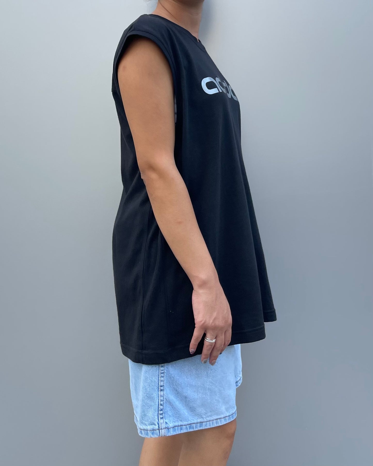 Adidas silver logo tank top