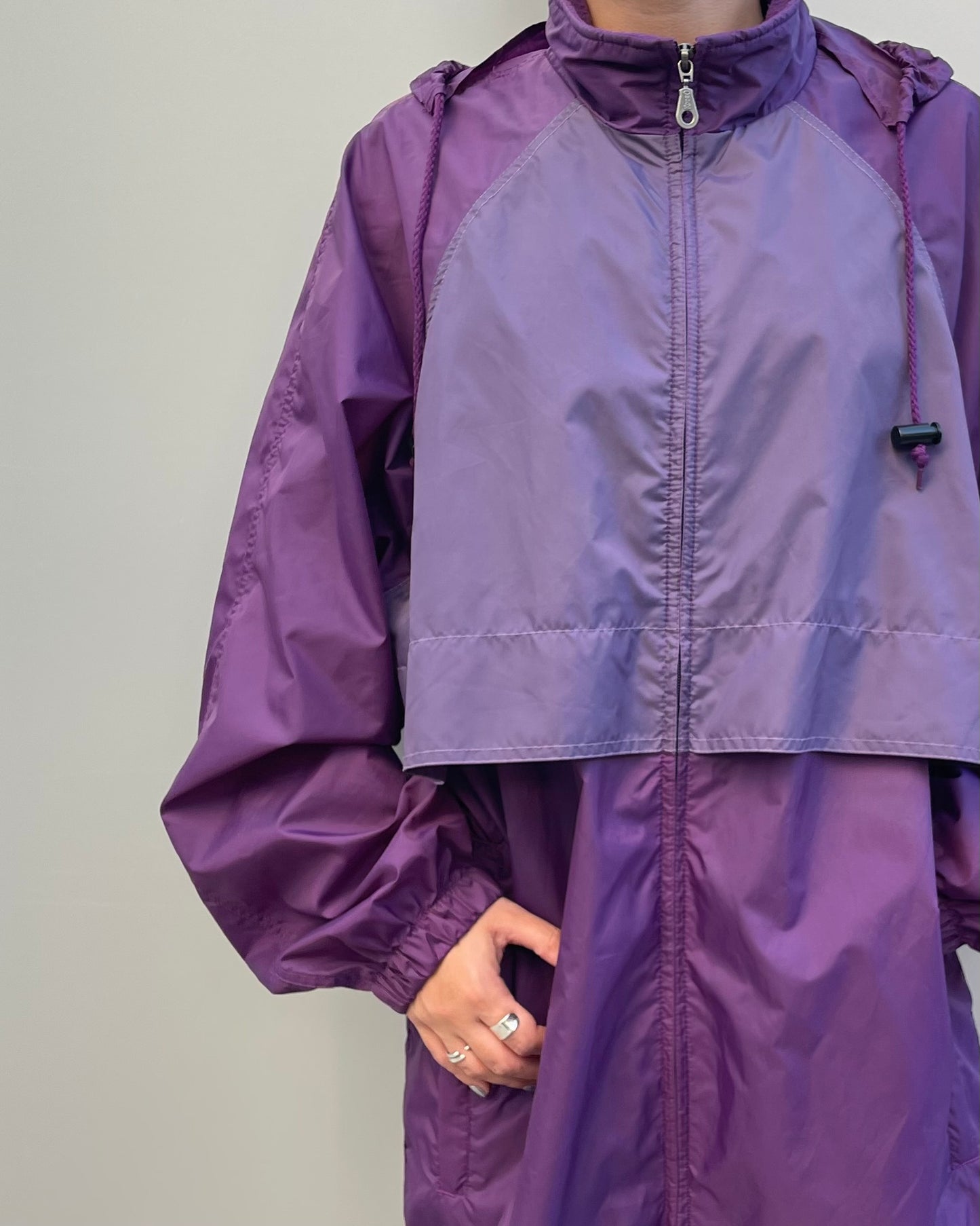 Oversized packable windbreaker