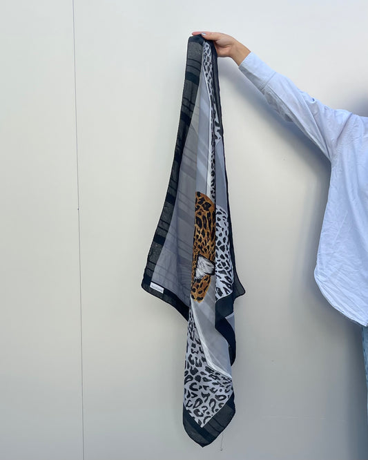 100% silk leopard print scarf