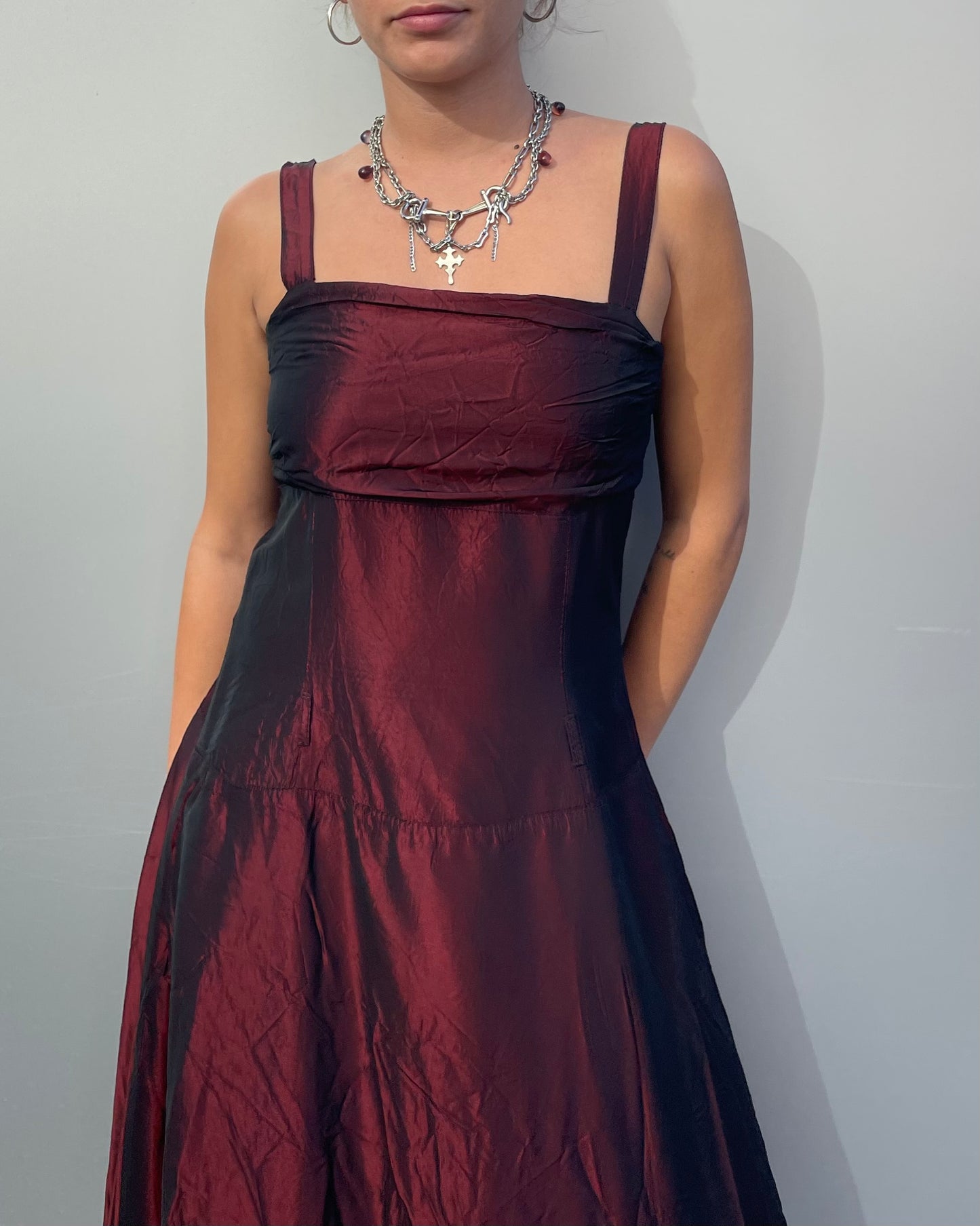 Satin midi dress