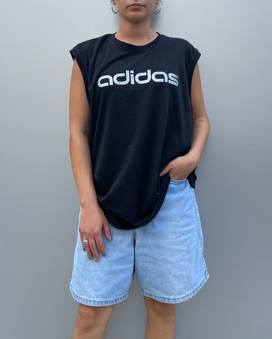 Adidas silver logo tank top