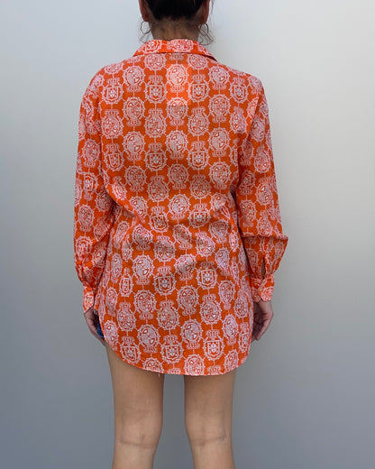 Mesh patterned l/s shirt