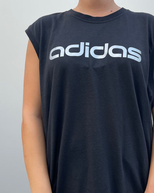 Adidas silver logo tank top