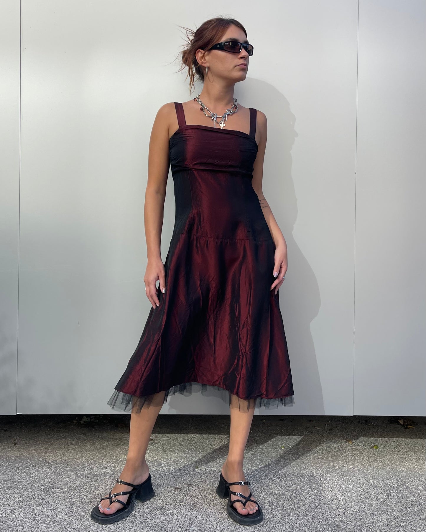 Satin midi dress
