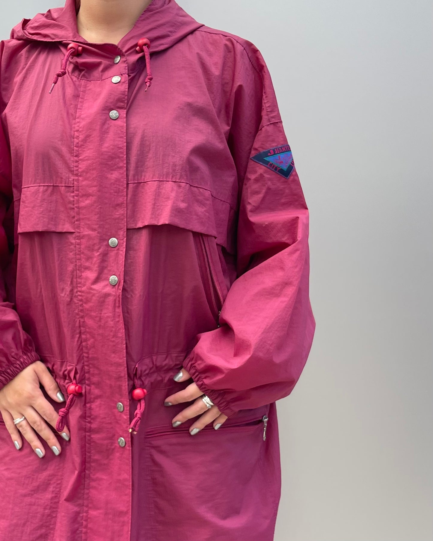 Long hooded windbreaker
