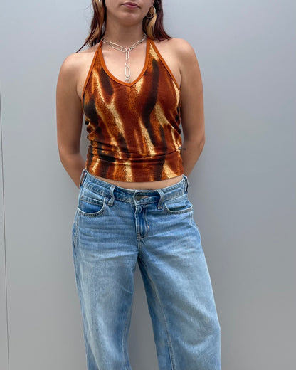 Printed halter top