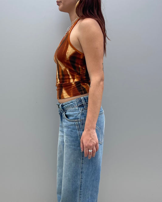 Printed halter top