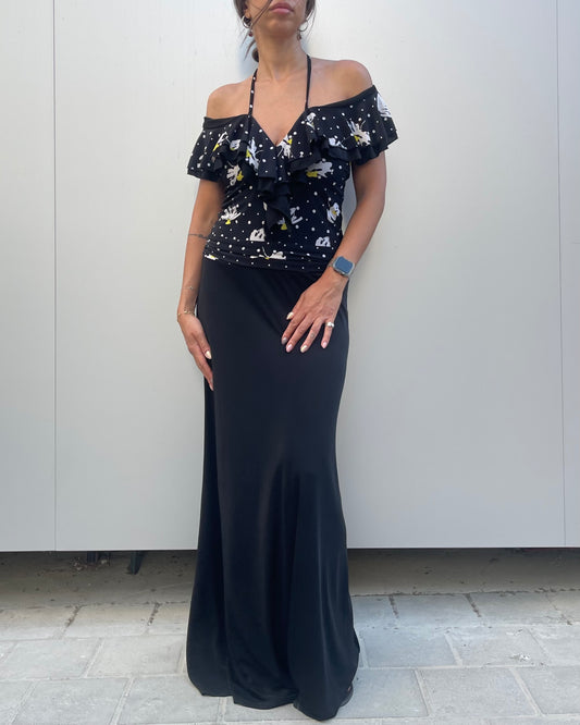 Halter tie back maxi dress