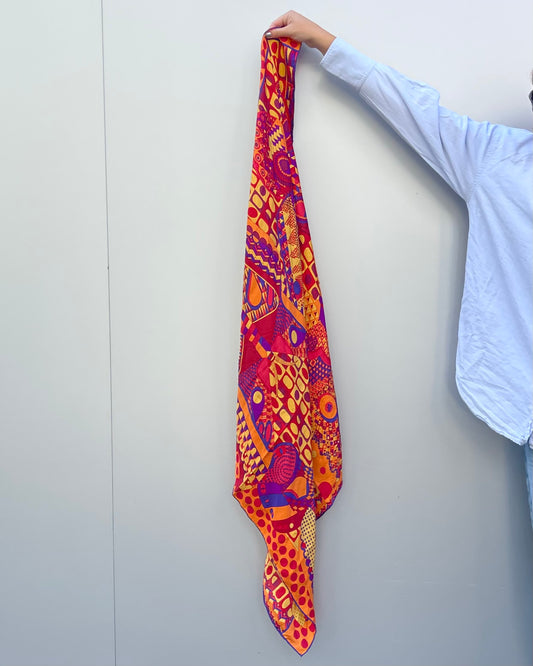 100% silk printed scarf