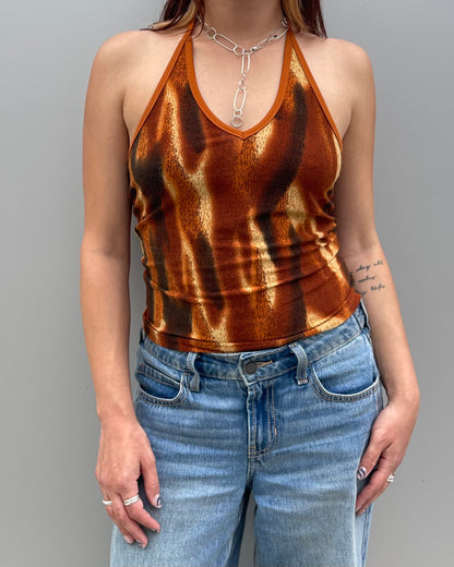 Printed halter top