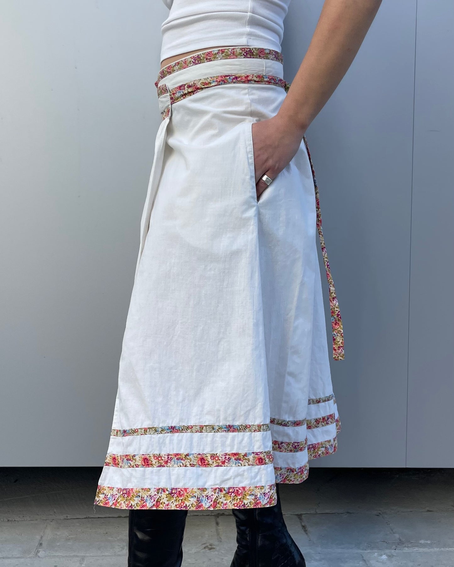 Wrap midi skirt