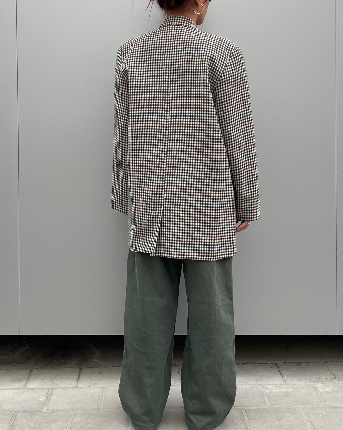 Double breasted checked blazer