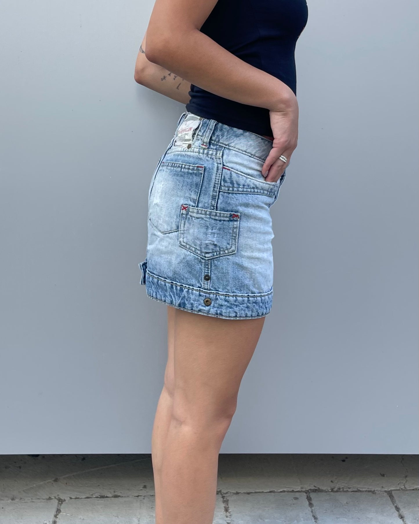Denim mini skirt