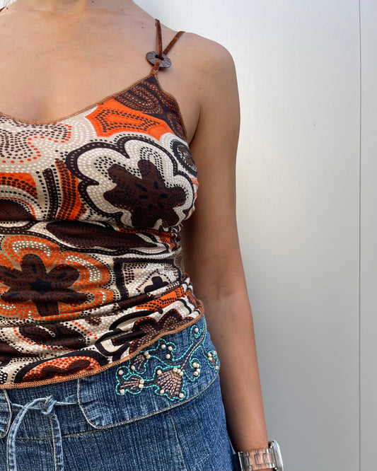 Cross back cami top