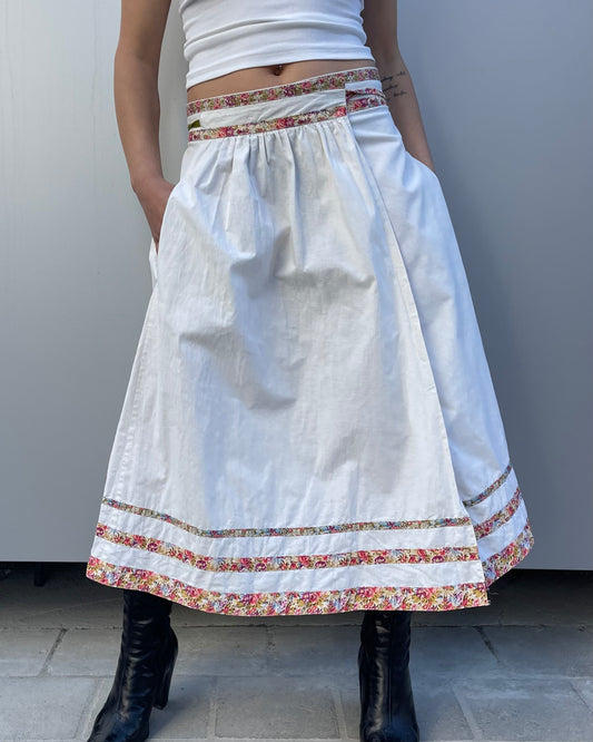 Wrap midi skirt