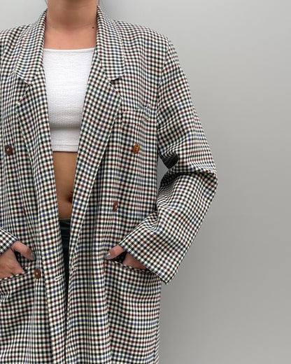 Double breasted checked blazer