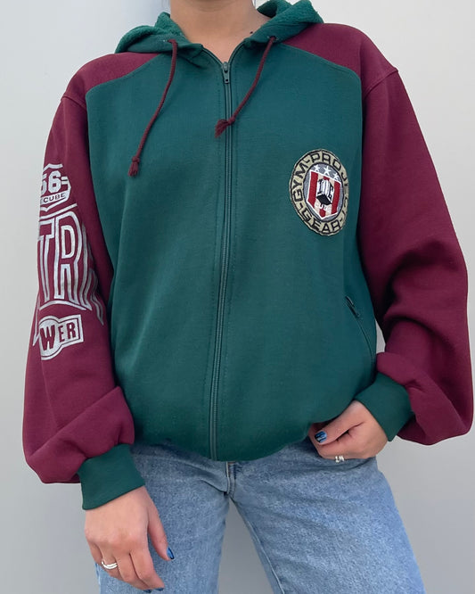Hooded track top
