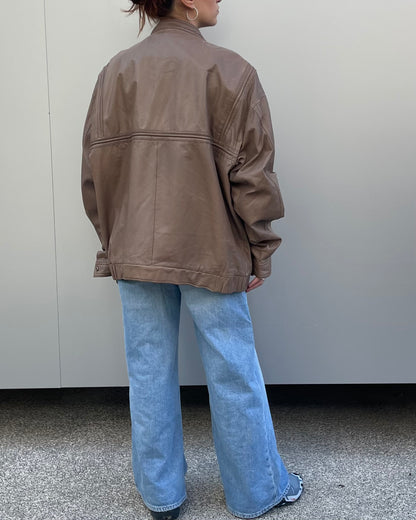 Real leather bomber jacket