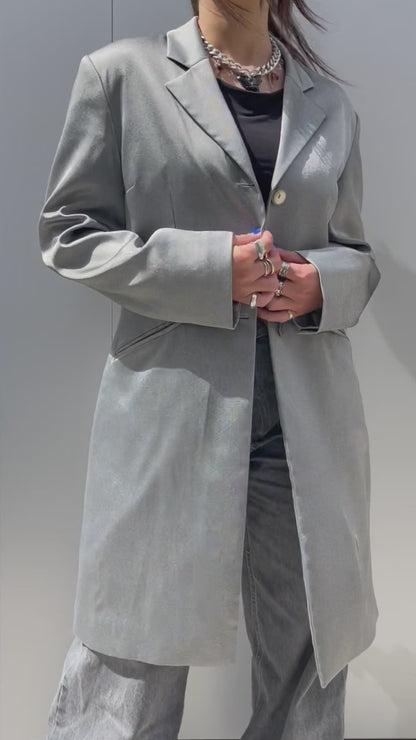 Metallic long blazer