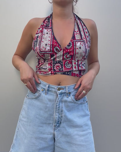 Halter wrap tie top